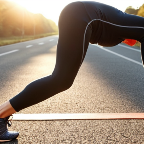 Home 4 A person warming up before a run with light jogging and stretching. Focus on demonstrating the importance of pre-run preparation.