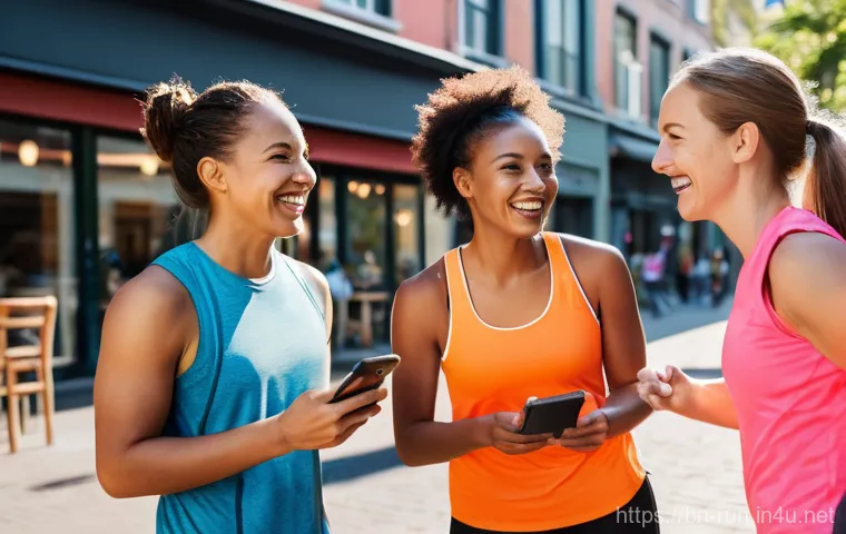 러닝 트래커 어플 분석 - **Prompt 1: "Morning Run with Tech Integration"**
    A fit female runner, in her late 20s, with a d...