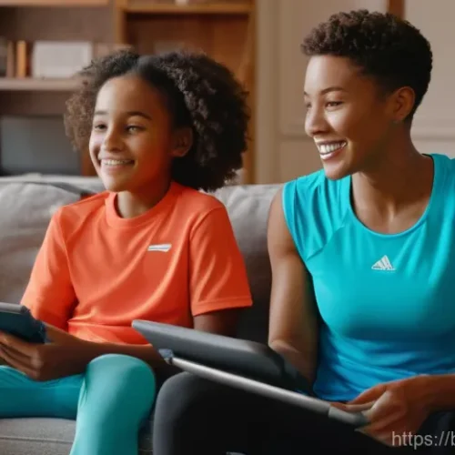 Home 20 러닝 대회 실시간 중계 서비스 - **Prompt 1: The Global Cheers from Home**
A diverse group of friends and family, aged between 10...