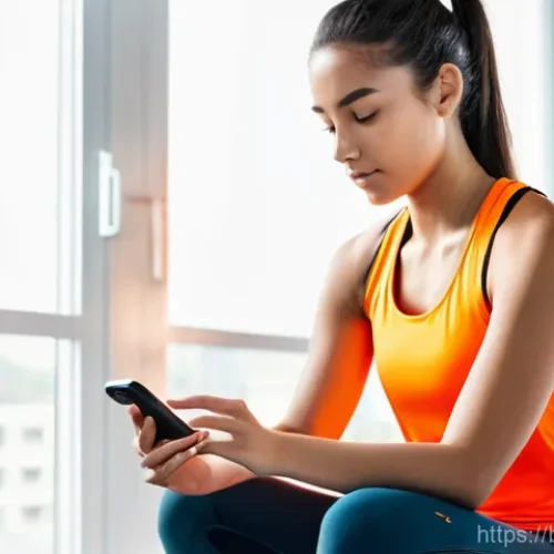 Home 19 러닝 워치 및 장비 연결법 - **Prompt:** "A determined young adult runner, female, wearing stylish and modest athletic leggings a...