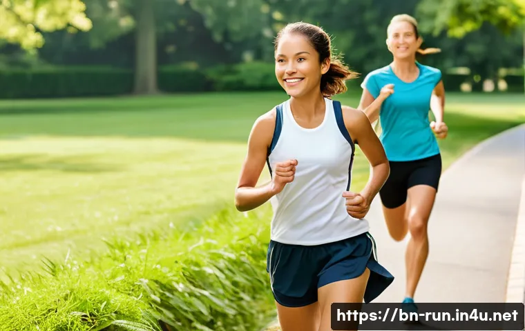 마라톤 초보 완주법 - **Prompt 1: The Focused Beginner Runner's Journey**
A determined young adult (male or female) dr...